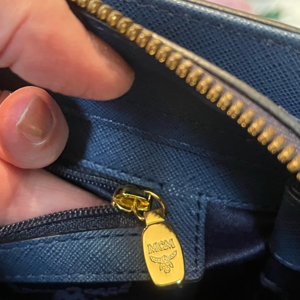 MCM Blue‎ Saffiano Leather 2 Way Bag - Picture 11 of 14